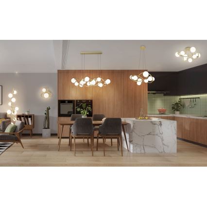 Wofi 7014-801 - LED Żyrandol na lince NANCY 8xG9/3,5W/230V złoty/biała +