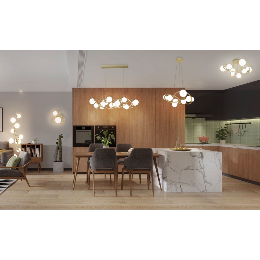Wofi 7014-801 - LED Żyrandol na lince NANCY 8xG9/3,5W/230V złoty/biała +