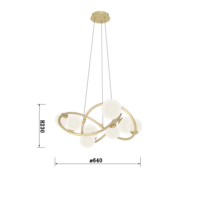 Wofi 7014-801 - LED Żyrandol na lince NANCY 8xG9/3,5W/230V złoty/biała +