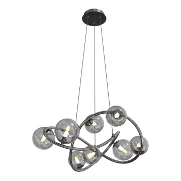 Wofi 7014-805 - LED Żyrandol na lince NANCY 8xG9/3,5W/230V czarny/chrom błyszczący