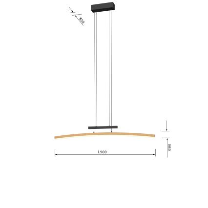 Wofi 7020-106 - LED regulowany żyrandol na linkach BOLOGNA LED/27W/230V