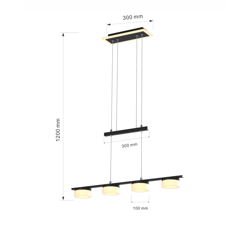 Wofi 7054-502 - LED Żyrandol ściemnialny na lince JESSE LED/21W/230V czarne