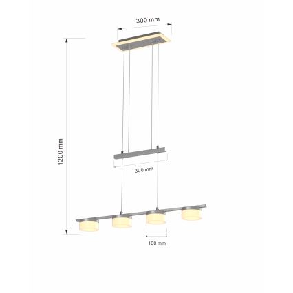 Wofi 7054-503 - LED Żyrandol ściemnialny na lince JESSE LED/21W/230V matowy chrom