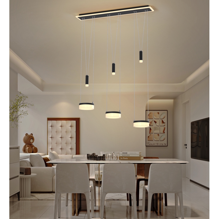 Wofi 7054-702 - LED Żyrandol ściemnialny na lince JESSE LED/27,5W/230V czarne