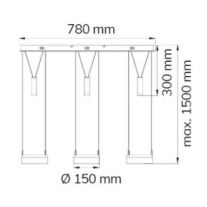 Wofi 7263.06.54.6000 - LED Żyrandol ściemnialny na lince JETTE 3xLED/7,5W/230V + 3xLED/1W