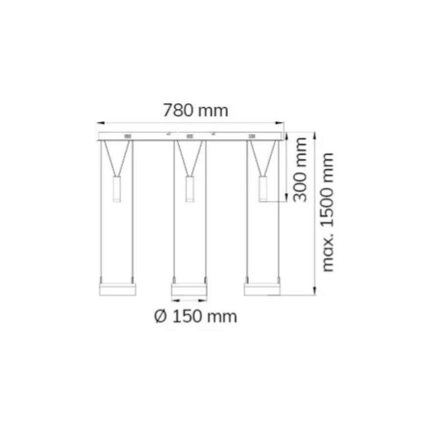 Wofi 7263.06.54.6000 - LED Żyrandol ściemnialny na lince JETTE 3xLED/7,5W/230V + 3xLED/1W
