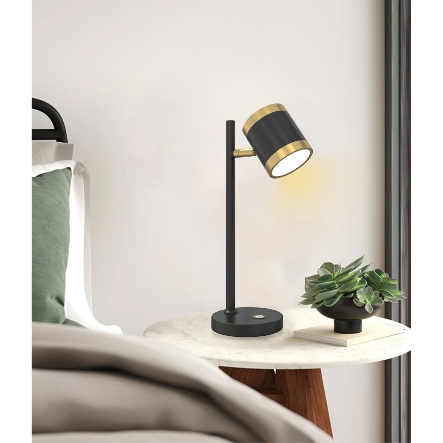 Wofi 8003-104S - LED Lampa stołowa ściemnialna TOULOUSE LED/10W/230V czarne/złoty