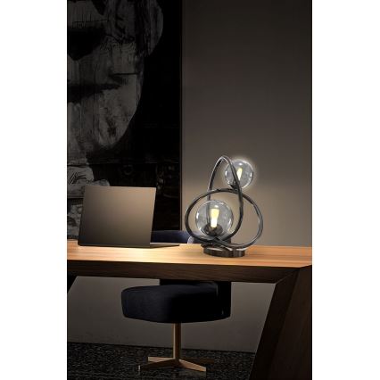 Wofi 8014-205 - LED Lampa stołowa NANCY 2xG9/3,5W/230V czarny/chrom błyszczący