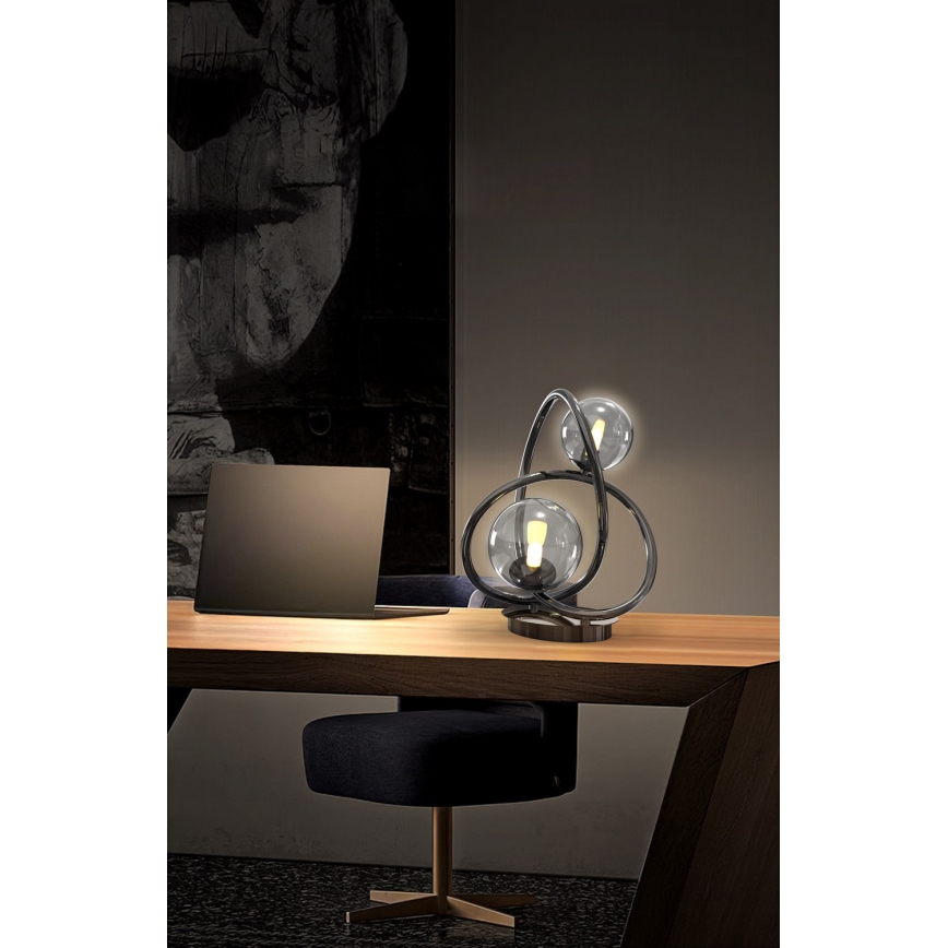 Wofi 8014-205 - LED Lampa stołowa NANCY 2xG9/3,5W/230V czarny/chrom błyszczący