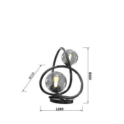Wofi 8014-205 - LED Lampa stołowa NANCY 2xG9/3,5W/230V czarny/chrom błyszczący