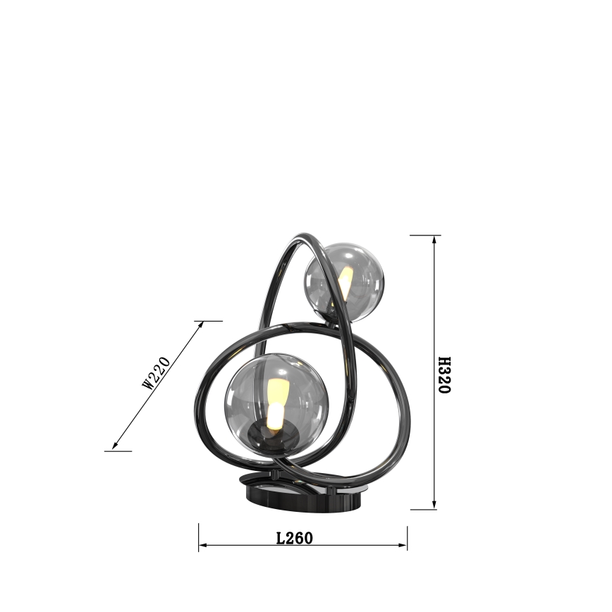 Wofi 8014-205 - LED Lampa stołowa NANCY 2xG9/3,5W/230V czarny/chrom błyszczący