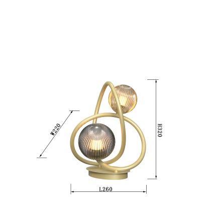 Wofi 8015-204 - LED Lampa stołowa METZ 2xG9/3,5W/230V złoty/szare