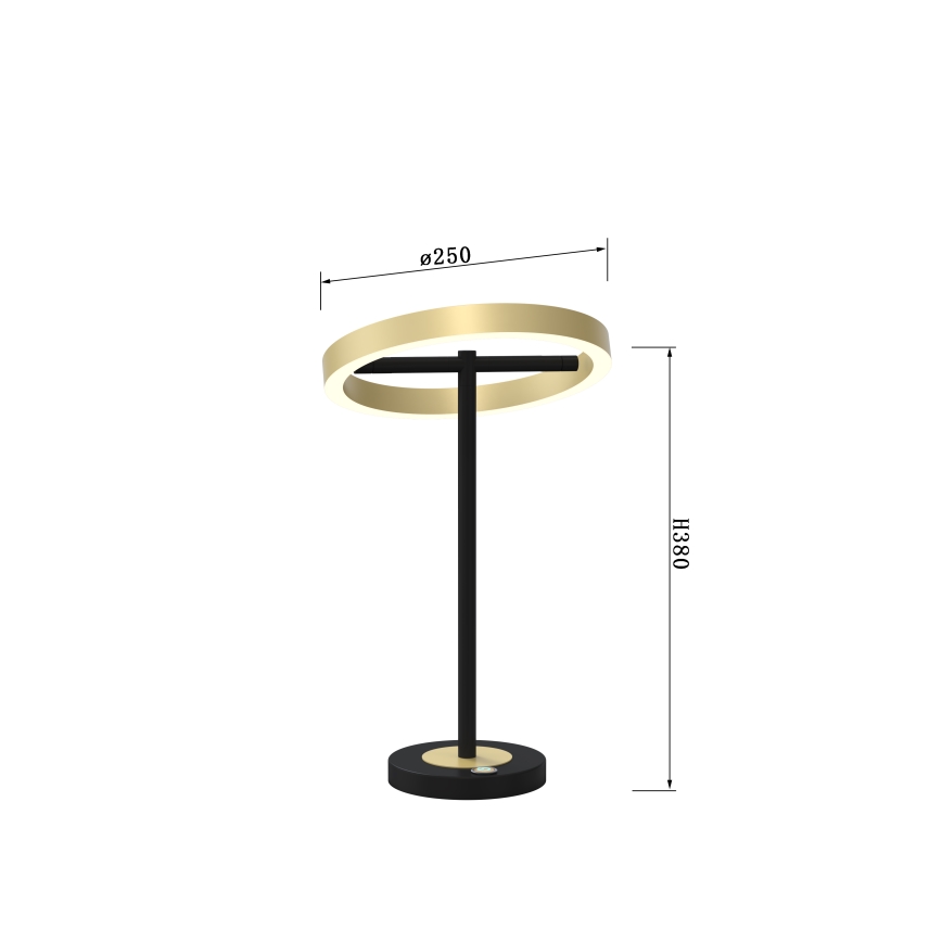 Wofi 8016-104 - LED Dotykowa ściemnialna lampa stołowa BREST LED/10,5W/230V czarne/złoty