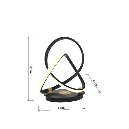 Wofi 8134-104 - LED Dotykowa ściemnialna lampa stołowa INDIGO LED/10,5W/230V czarna/złota