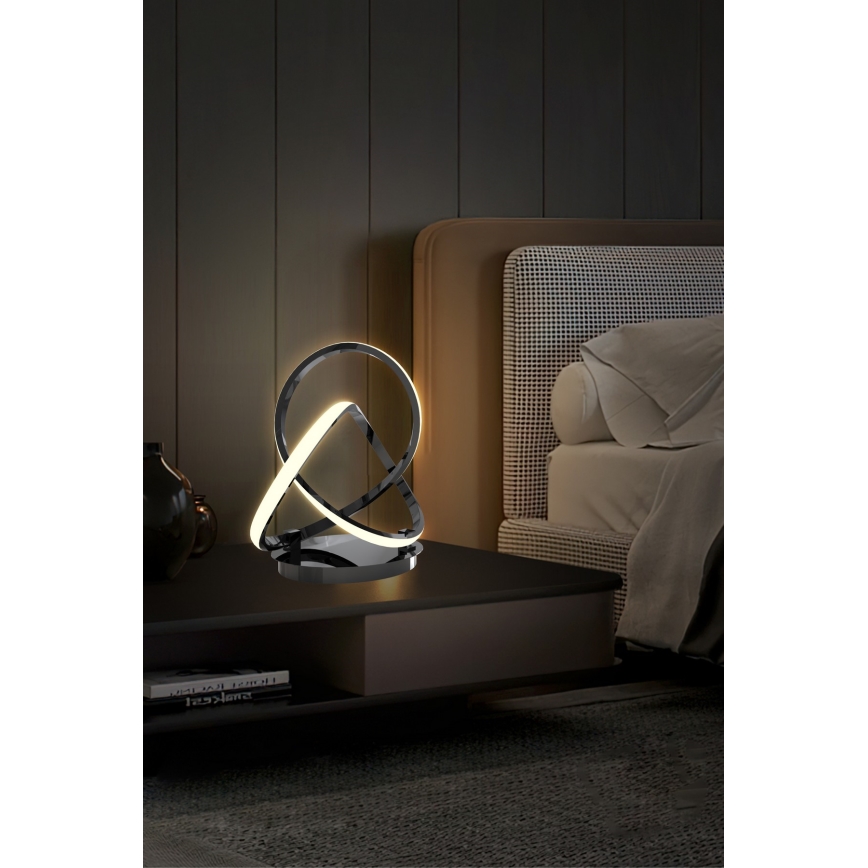 Wofi 8134-105 - LED Dotykowa ściemnialna lampa stołowa INDIGO LED/10,5W/230V czarny/chrom błyszczący