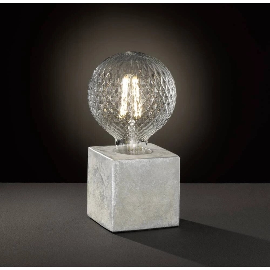 WOFI 8213.01.50.7000 - Lampa stołowa BROAD 1xE27/10W/230V beton