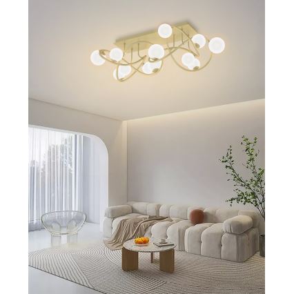 Wofi 9014-1201 - LED Żyrandol natynkowy NANCY 12xG9/3,5W/230V złoty/biały