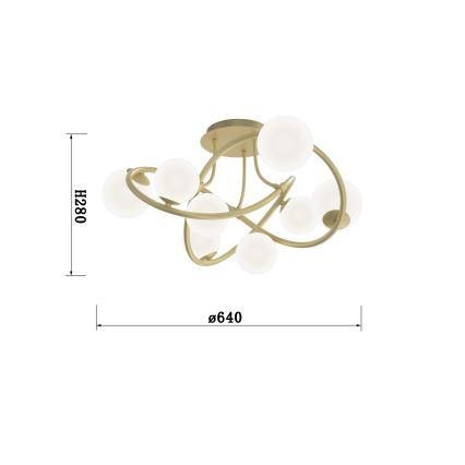 Wofi 9014-801 - LED Żyrandol natynkowy NANCY 8xG9/3,5W/230V złoty/biały