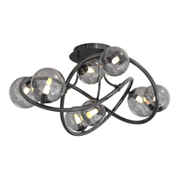 Wofi 9014-805 - LED Żyrandol natynkowy NANCY 8xG9/3,5W/230V czarny/chrom błyszczący