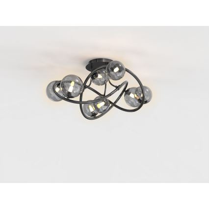 Wofi 9014-805 - LED Żyrandol natynkowy NANCY 8xG9/3,5W/230V czarny/chrom błyszczący
