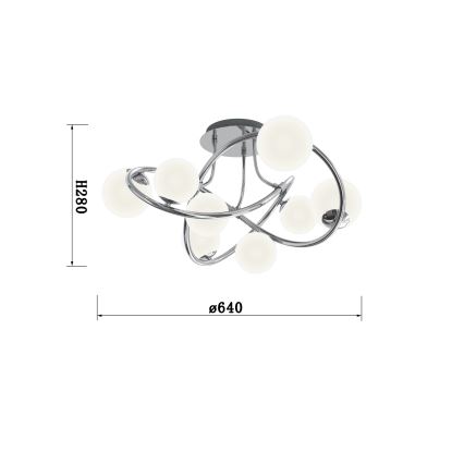 Wofi 9014-807 - LED Żyrandol natynkowy NANCY 8xG9/3,5W/230V chrom błyszczący