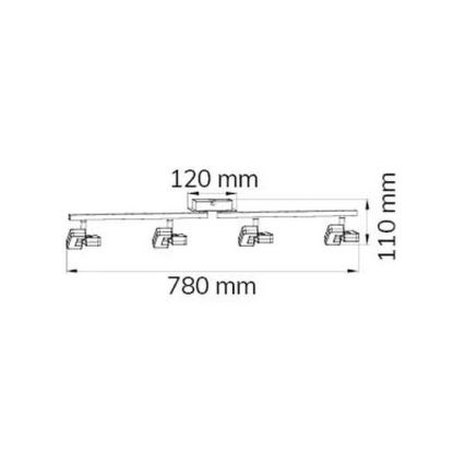 Wofi 9026.04.64.5000 - LED Oświetlenie punktowe ZARA 4xLED/5,2W/230V