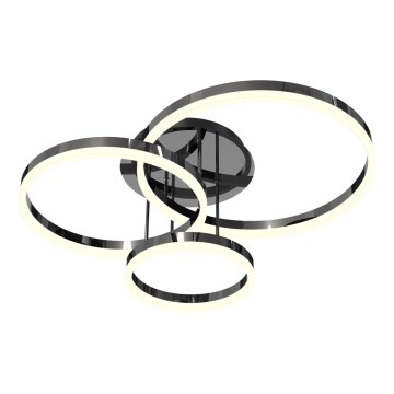 Wofi 9049-405 - LED Ściemnialny żyrandol natynkowy PERPIGNAN LED/51W/230V czarny/chrom błyszczący