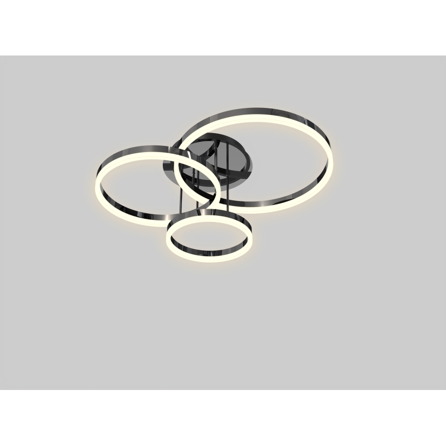 Wofi 9049-405 - LED Ściemnialny żyrandol natynkowy PERPIGNAN LED/51W/230V czarny/chrom błyszczący