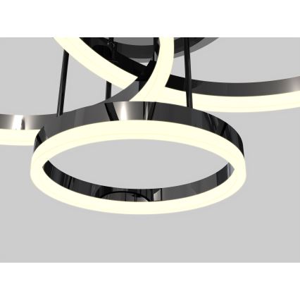 Wofi 9049-405 - LED Ściemnialny żyrandol natynkowy PERPIGNAN LED/51W/230V czarny/chrom błyszczący