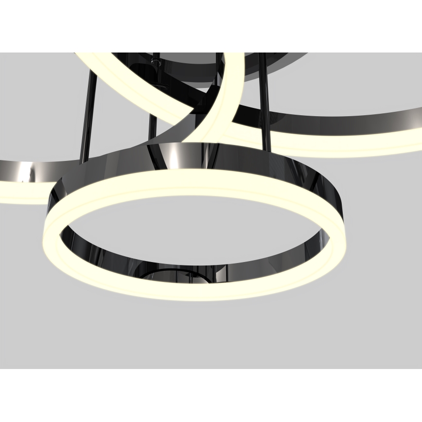 Wofi 9049-405 - LED Ściemnialny żyrandol natynkowy PERPIGNAN LED/51W/230V czarny/chrom błyszczący