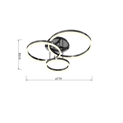 Wofi 9049-405 - LED Ściemnialny żyrandol natynkowy PERPIGNAN LED/51W/230V czarny chrom