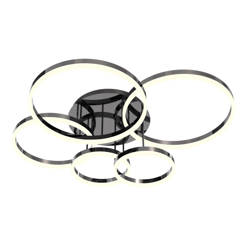 Wofi 9049-605 - LED Ściemnialny żyrandol natynkowy PERPIGNAN LED/80W/230V czarny/chrom błyszczący