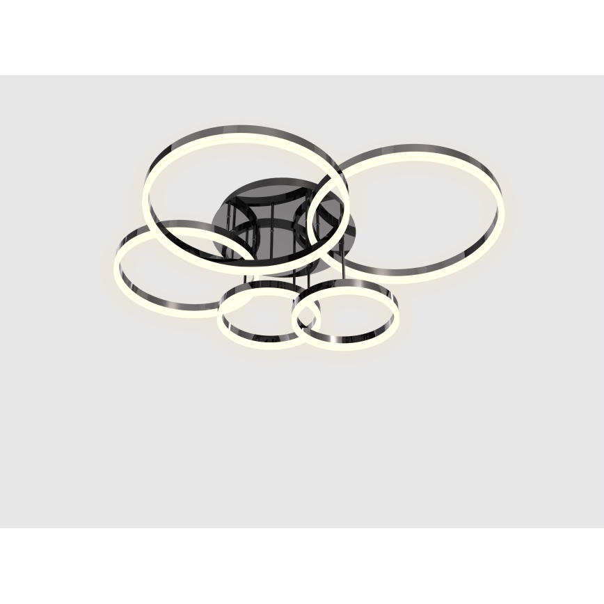 Wofi 9049-605 - LED Ściemnialny żyrandol natynkowy PERPIGNAN LED/80W/230V czarny/chrom błyszczący