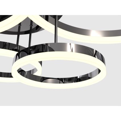 Wofi 9049-605 - LED Ściemnialny żyrandol natynkowy PERPIGNAN LED/80W/230V czarny/chrom błyszczący
