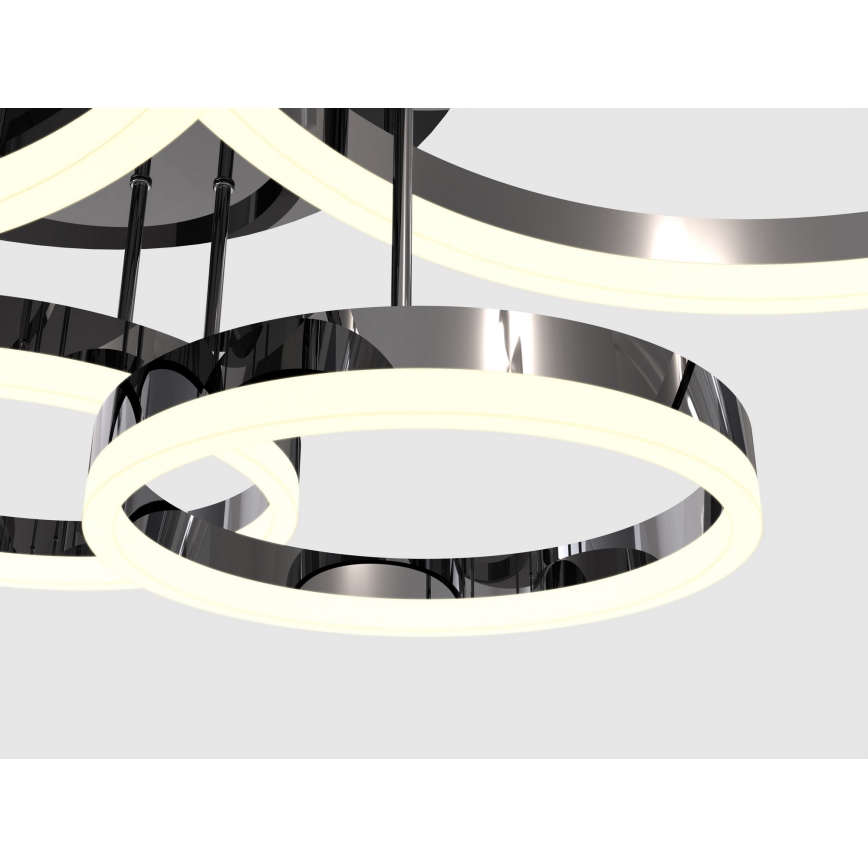 Wofi 9049-605 - LED Ściemnialny żyrandol natynkowy PERPIGNAN LED/80W/230V czarny/chrom błyszczący