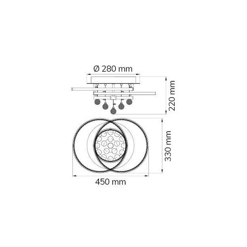 Wofi 9103.01.01.8420 - LED Ściemnialny żyrandol natynkowy MEDLEY LED/37W/230V