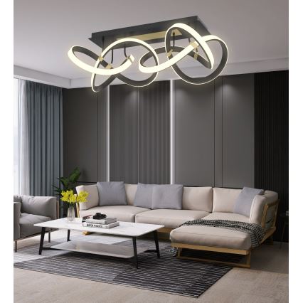 Wofi 9134-204 - LED Ściemnialny żyrandol natynkowy INDIGO LED/64W/230V czarny/złoty