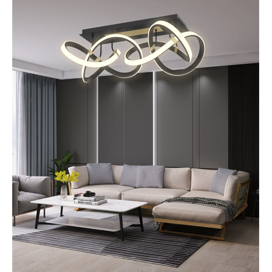 Wofi 9134-204 - LED Ściemnialny żyrandol natynkowy INDIGO LED/64W/230V czarny/złoty