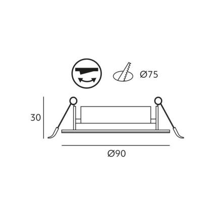 Wpuszczana oprawa sufitowa LED BRINO LED/3/5/7W/230V 3000/4000/6500K biała