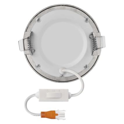 Wpuszczana oprawa sufitowa LED NEXXO, 7W/230V, 3000/3500/4000K, srebrna, śr. 12 cm