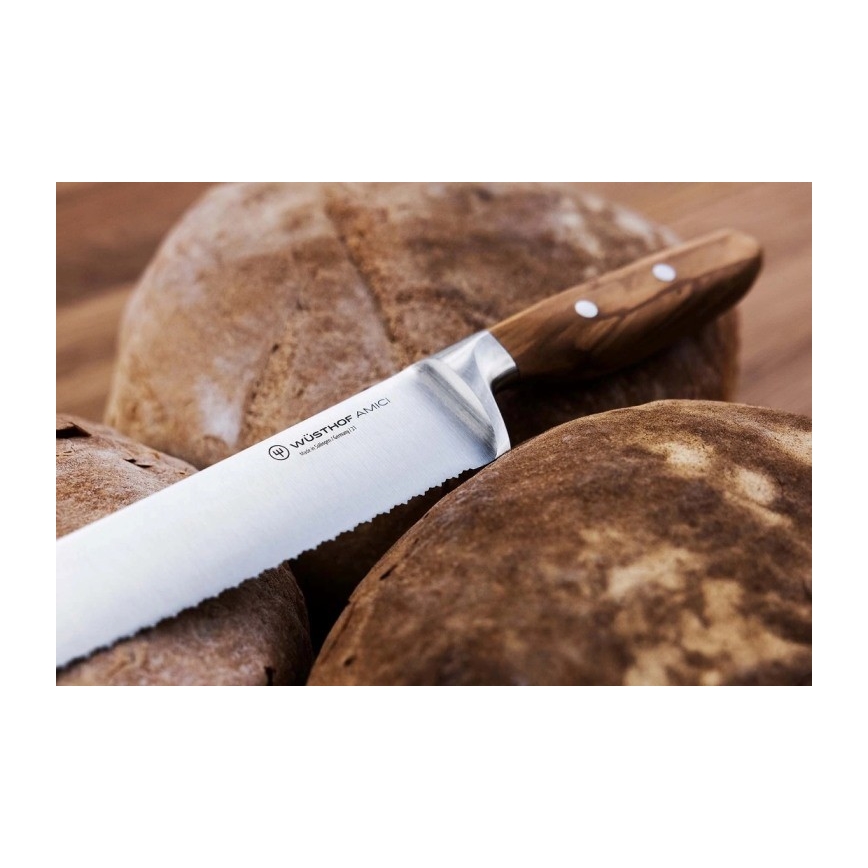 Wüsthof - Nóż kuchenny do chleba AMICI 23 cm drewno oliwne