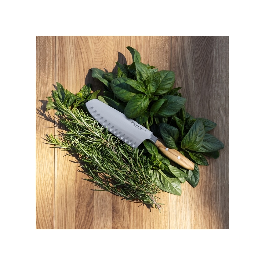 Wüsthof - Nóż kuchenny santoku AMICI 17 cm drewno oliwne