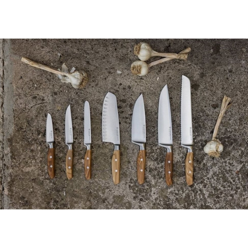 Wüsthof - Nóż kuchenny santoku AMICI 17 cm drewno oliwne