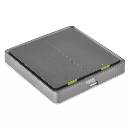 Wyłącznik 2-przyciskowy GoSmart 1xCR2430 Tuya czarny