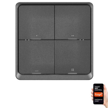 Wyłącznik 4-przyciskowy GoSmart 1xCR2430 Tuya czarny