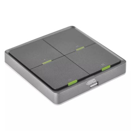 Wyłącznik 4-przyciskowy GoSmart 1xCR2430 Tuya czarny