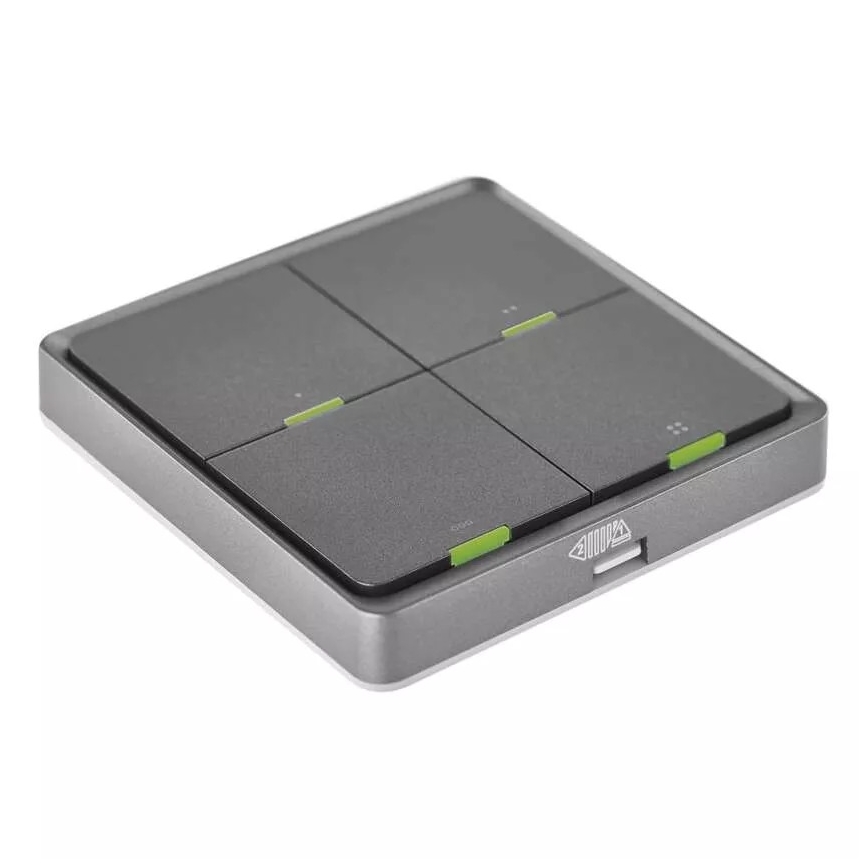 Wyłącznik 4-przyciskowy GoSmart 1xCR2430 Tuya czarny