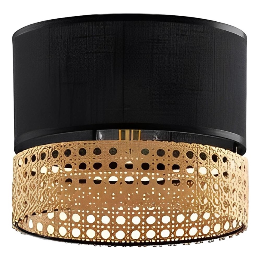 Wymienny klosz do żyrandola PAGLIA E27 czarny/rattan
