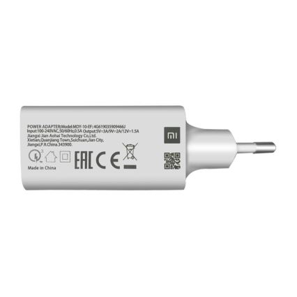 Xiaomi - USB Adapter do gniazda QUICK 18W/230V biały