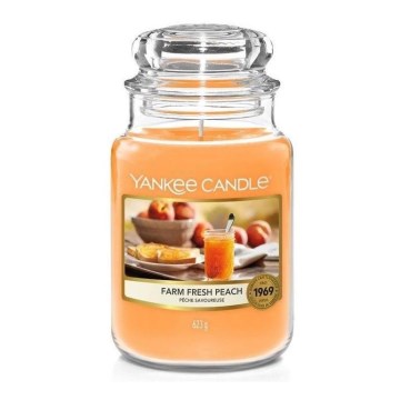 Yankee Candle - Duża świeca zapachowa FARM FRESH PEACH 623g 110-150 godz.